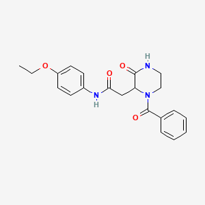 molecular formula C21H23N3O4 B4178780 N-(4-ethoxyphenyl)-2-[3-oxo-1-(phenylcarbonyl)piperazin-2-yl]acetamide 