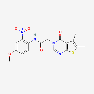 molecular formula C17H16N4O5S B4178805 2-(5,6-dimethyl-4-oxothieno[2,3-d]pyrimidin-3-yl)-N-(4-methoxy-2-nitrophenyl)acetamide 