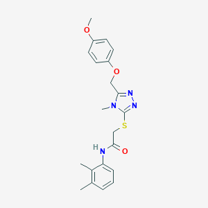 molecular formula C21H24N4O3S B417884 N-(2,3-dimethylphenyl)-2-({5-[(4-methoxyphenoxy)methyl]-4-methyl-4H-1,2,4-triazol-3-yl}sulfanyl)acetamide 