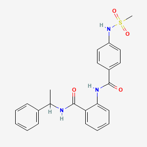 molecular formula C23H23N3O4S B4178930 2-[({4-[(methylsulfonyl)amino]phenyl}carbonyl)amino]-N-(1-phenylethyl)benzamide 