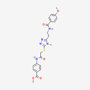 molecular formula C23H25N5O5S B4179024 Methyl 4-[[2-[[5-[2-[(4-methoxybenzoyl)amino]ethyl]-4-methyl-1,2,4-triazol-3-yl]sulfanyl]acetyl]amino]benzoate 