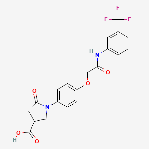molecular formula C20H17F3N2O5 B4179050 5-oxo-1-[4-[2-oxo-2-[3-(trifluoromethyl)anilino]ethoxy]phenyl]pyrrolidine-3-carboxylic acid 