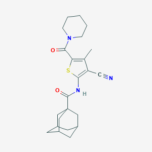 molecular formula C23H29N3O2S B417906 N-[3-cyano-4-methyl-5-(piperidin-1-ylcarbonyl)thien-2-yl]tricyclo[3.3.1.1~3,7~]decane-1-carboxamide 