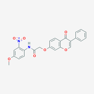 molecular formula C24H18N2O7 B4179084 N-(4-methoxy-2-nitrophenyl)-2-(4-oxo-3-phenylchromen-7-yl)oxyacetamide 