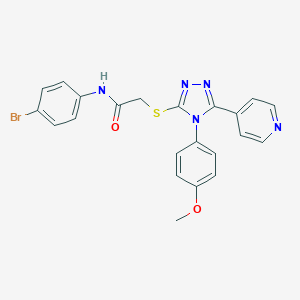molecular formula C22H18BrN5O2S B417909 N-(4-bromophenyl)-2-{[4-(4-methoxyphenyl)-5-(4-pyridinyl)-4H-1,2,4-triazol-3-yl]sulfanyl}acetamide 