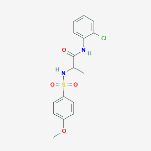 molecular formula C16H17ClN2O4S B4179119 N-(2-chlorophenyl)-2-[(4-methoxyphenyl)sulfonylamino]propanamide 