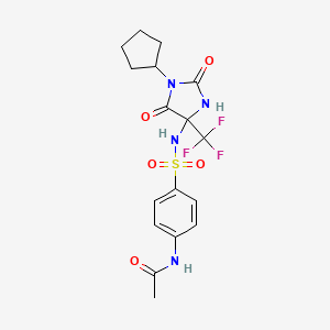 molecular formula C17H19F3N4O5S B4179132 N-(4-{[1-cyclopentyl-2,5-dioxo-4-(trifluoromethyl)imidazolidin-4-yl]sulfamoyl}phenyl)acetamide 