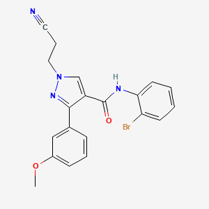 molecular formula C20H17BrN4O2 B4179210 N-(2-bromophenyl)-1-(2-cyanoethyl)-3-(3-methoxyphenyl)pyrazole-4-carboxamide 