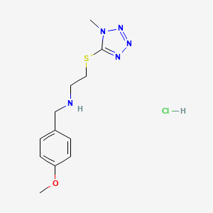 molecular formula C12H18ClN5OS B4179272 N-[(4-methoxyphenyl)methyl]-2-(1-methyltetrazol-5-yl)sulfanylethanamine;hydrochloride 