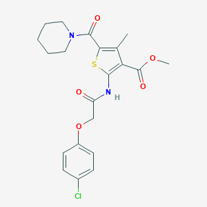 molecular formula C21H23ClN2O5S B417930 Methyl 2-{[(4-chlorophenoxy)acetyl]amino}-4-methyl-5-(1-piperidinylcarbonyl)-3-thiophenecarboxylate 