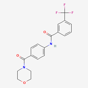 molecular formula C19H17F3N2O3 B4179359 N-[4-(morpholine-4-carbonyl)phenyl]-3-(trifluoromethyl)benzamide 