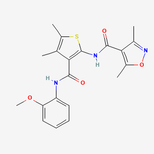 molecular formula C20H21N3O4S B4179470 N-{3-[(2-METHOXYPHENYL)CARBAMOYL]-4,5-DIMETHYL-2-THIENYL}-3,5-DIMETHYL-4-ISOXAZOLECARBOXAMIDE 