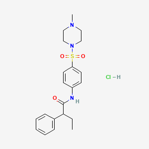 molecular formula C21H28ClN3O3S B4179508 N-[4-(4-methylpiperazin-1-yl)sulfonylphenyl]-2-phenylbutanamide;hydrochloride 