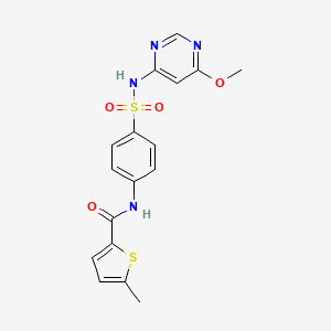 molecular formula C17H16N4O4S2 B4179516 N-{4-[(6-methoxypyrimidin-4-yl)sulfamoyl]phenyl}-5-methylthiophene-2-carboxamide 