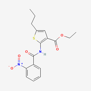 molecular formula C17H18N2O5S B4179613 ethyl 2-{[(2-nitrophenyl)carbonyl]amino}-5-propylthiophene-3-carboxylate CAS No. 895967-55-2