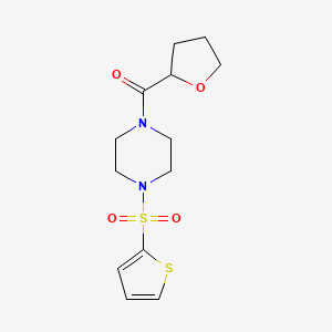 molecular formula C13H18N2O4S2 B4179655 TETRAHYDRO-2-FURANYL[4-(2-THIENYLSULFONYL)PIPERAZINO]METHANONE 