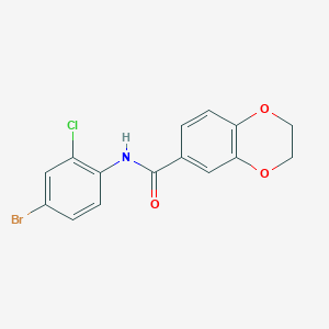 molecular formula C15H11BrClNO3 B4179657 N-(4-bromo-2-chlorophenyl)-2,3-dihydro-1,4-benzodioxine-6-carboxamide 
