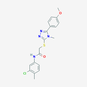 B417968 N-(3-chloro-4-methylphenyl)-2-[[5-(4-methoxyphenyl)-4-methyl-1,2,4-triazol-3-yl]sulfanyl]acetamide CAS No. 335396-50-4