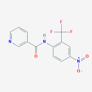 molecular formula C13H8F3N3O3 B4179698 N-[4-nitro-2-(trifluoromethyl)phenyl]pyridine-3-carboxamide 
