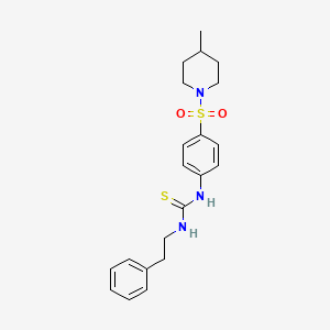 molecular formula C21H27N3O2S2 B4179748 N-{4-[(4-methyl-1-piperidinyl)sulfonyl]phenyl}-N'-(2-phenylethyl)thiourea 