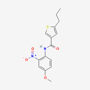 molecular formula C15H16N2O4S B4179750 N-(4-methoxy-2-nitrophenyl)-5-propylthiophene-3-carboxamide 