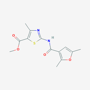 molecular formula C13H14N2O4S B4179789 METHYL 2-{[(2,5-DIMETHYL-3-FURYL)CARBONYL]AMINO}-4-METHYL-1,3-THIAZOLE-5-CARBOXYLATE 