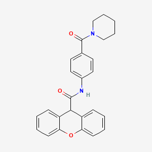 molecular formula C26H24N2O3 B4179791 N-[4-(piperidine-1-carbonyl)phenyl]-9H-xanthene-9-carboxamide 