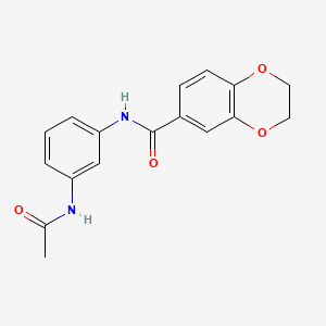molecular formula C17H16N2O4 B4179858 N-(3-acetamidophenyl)-2,3-dihydro-1,4-benzodioxine-6-carboxamide 