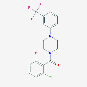 molecular formula C18H15ClF4N2O B4179865 (2-CHLORO-6-FLUOROPHENYL){4-[3-(TRIFLUOROMETHYL)PHENYL]PIPERAZINO}METHANONE 