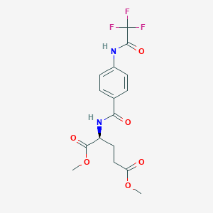 molecular formula C16H17F3N2O6 B041799 Dimethyl (2S)-2-[[4-[(2,2,2-trifluoroacetyl)amino]benzoyl]amino]pentanedioate CAS No. 233600-78-7