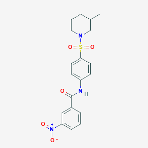 molecular formula C19H21N3O5S B4179973 N-{4-[(3-methylpiperidin-1-yl)sulfonyl]phenyl}-3-nitrobenzamide 