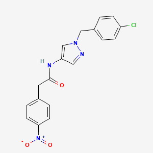 molecular formula C18H15ClN4O3 B4180017 N-[1-(4-chlorobenzyl)-1H-pyrazol-4-yl]-2-(4-nitrophenyl)acetamide 