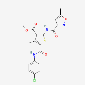 molecular formula C19H16ClN3O5S B4180035 METHYL 5-[(4-CHLOROPHENYL)CARBAMOYL]-4-METHYL-2-(5-METHYL-1,2-OXAZOLE-3-AMIDO)THIOPHENE-3-CARBOXYLATE 