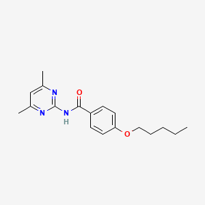 molecular formula C18H23N3O2 B4180063 N-(4,6-dimethyl-2-pyrimidinyl)-4-(pentyloxy)benzamide 