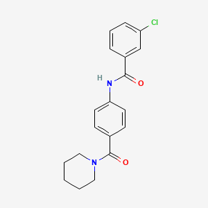 molecular formula C19H19ClN2O2 B4180106 3-chloro-N-[4-(piperidine-1-carbonyl)phenyl]benzamide 