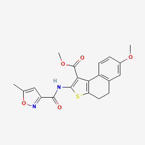 molecular formula C20H18N2O5S B4180227 METHYL 7-METHOXY-2-(5-METHYL-1,2-OXAZOLE-3-AMIDO)-4H,5H-NAPHTHO[2,1-B]THIOPHENE-1-CARBOXYLATE 