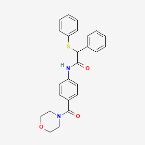 molecular formula C25H24N2O3S B4180239 N-[4-(MORPHOLINE-4-CARBONYL)PHENYL]-2-PHENYL-2-(PHENYLSULFANYL)ACETAMIDE 