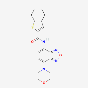 molecular formula C19H20N4O3S B4180251 N~2~-(7-morpholino-2,1,3-benzoxadiazol-4-yl)-4,5,6,7-tetrahydro-1-benzothiophene-2-carboxamide 
