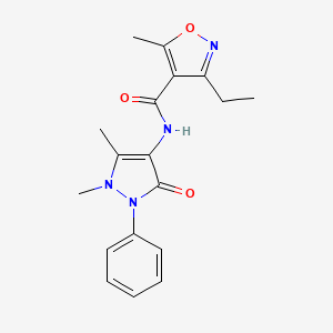 molecular formula C18H20N4O3 B4180254 N-(1,5-dimethyl-3-oxo-2-phenyl-2,3-dihydro-1H-pyrazol-4-yl)-3-ethyl-5-methyl-1,2-oxazole-4-carboxamide 