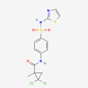 molecular formula C14H13Cl2N3O3S2 B4180262 2,2-dichloro-1-methyl-N-[4-(1,3-thiazol-2-ylsulfamoyl)phenyl]cyclopropanecarboxamide 