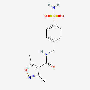 molecular formula C13H15N3O4S B4180292 N~4~-[4-(AMINOSULFONYL)BENZYL]-3,5-DIMETHYL-4-ISOXAZOLECARBOXAMIDE 