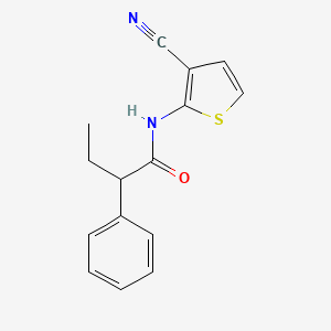 molecular formula C15H14N2OS B4180372 N-(3-cyanothiophen-2-yl)-2-phenylbutanamide 