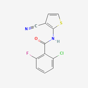 molecular formula C12H6ClFN2OS B4180387 2-chloro-N-(3-cyanothiophen-2-yl)-6-fluorobenzamide 