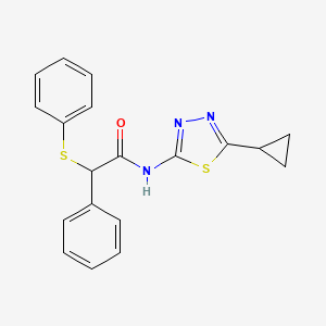molecular formula C19H17N3OS2 B4180390 N-(5-cyclopropyl-1,3,4-thiadiazol-2-yl)-2-phenyl-2-(phenylsulfanyl)acetamide 