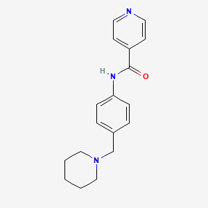 molecular formula C18H21N3O B4180447 N-[4-(piperidin-1-ylmethyl)phenyl]pyridine-4-carboxamide 