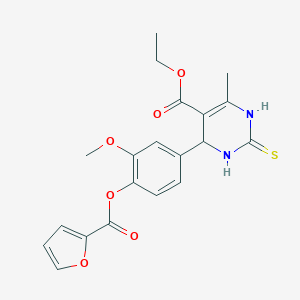 molecular formula C20H20N2O6S B418047 ethyl 4-[4-(furan-2-carbonyloxy)-3-methoxyphenyl]-6-methyl-2-sulfanylidene-3,4-dihydro-1H-pyrimidine-5-carboxylate CAS No. 373616-15-0