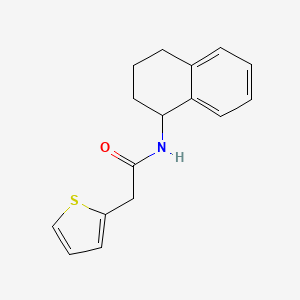 molecular formula C16H17NOS B4180530 N-(1,2,3,4-tetrahydronaphthalen-1-yl)-2-(thiophen-2-yl)acetamide 