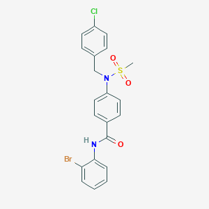 molecular formula C21H18BrClN2O3S B418055 N-(2-bromophenyl)-4-[(4-chlorobenzyl)(methylsulfonyl)amino]benzamide 