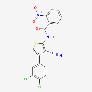 molecular formula C18H9Cl2N3O3S B4180556 N-[3-cyano-4-(3,4-dichlorophenyl)thiophen-2-yl]-2-nitrobenzamide 