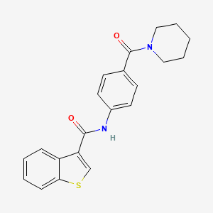 molecular formula C21H20N2O2S B4180606 N-[4-(piperidine-1-carbonyl)phenyl]-1-benzothiophene-3-carboxamide 